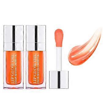 Set de aceite labial voluminizador y brillo labial hidratante - Tono coral de larga duración para un brillo hidratante.