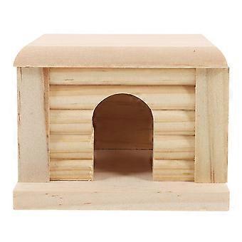 Stevig houten hamsterhuis, afneembaar speelhuisje voor hamsters, kleine houten hut, konijnenhol, huisje voor kleine dieren