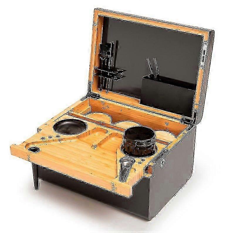 Bamboo Storage Box with Lock, Removable Tray and Removable Divider