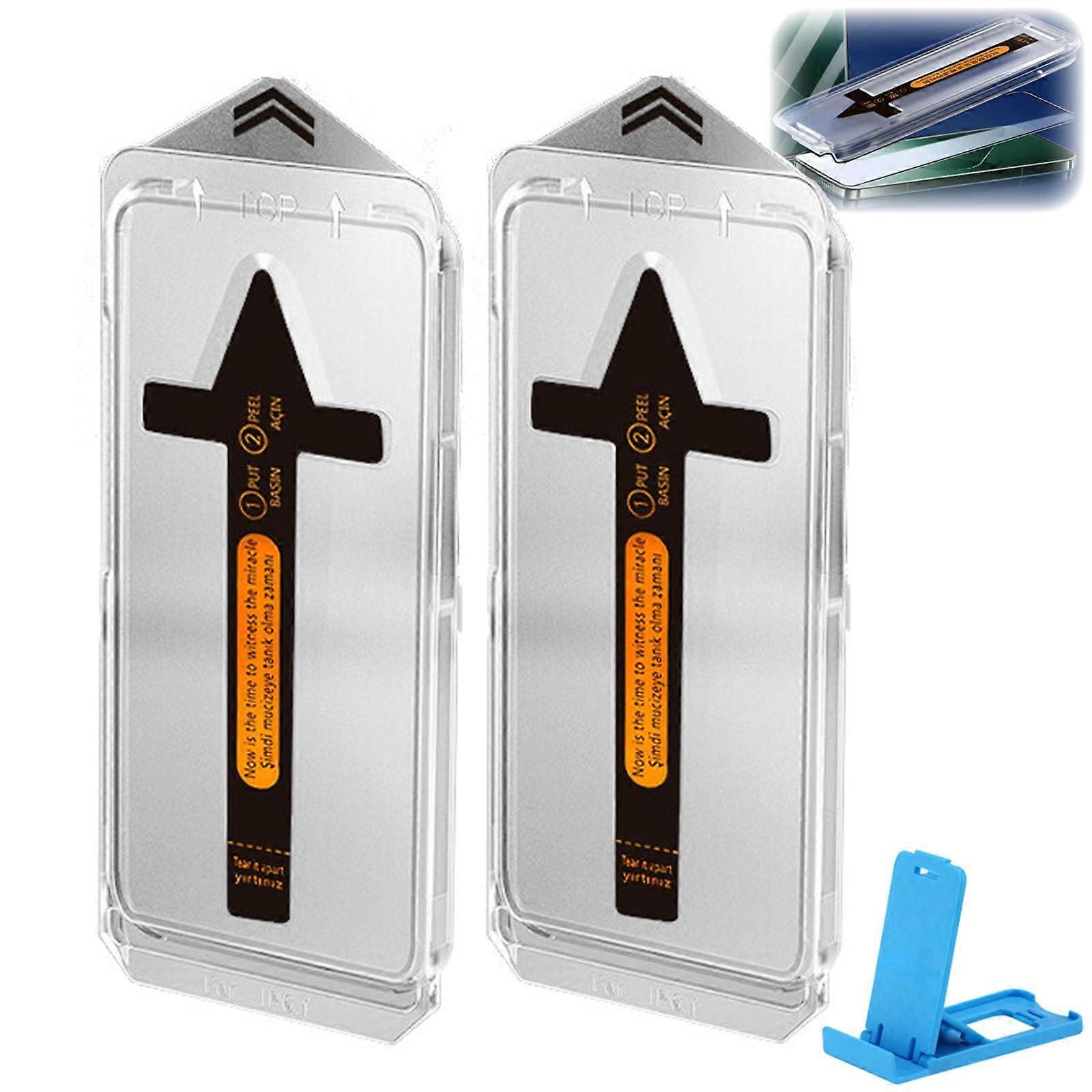2 Pack Screen Protector HD 9H Tempered Glass Bubble Dustproof Full Coverage for Samsung S23