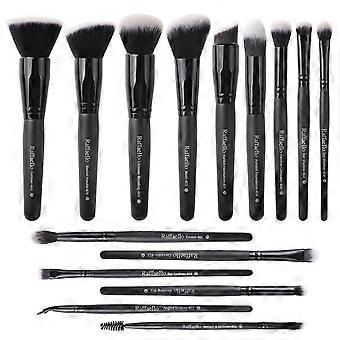 Raffaello Makeup Brushes 15Pcs Makeup Brush Set Premium Synthetic Bristles