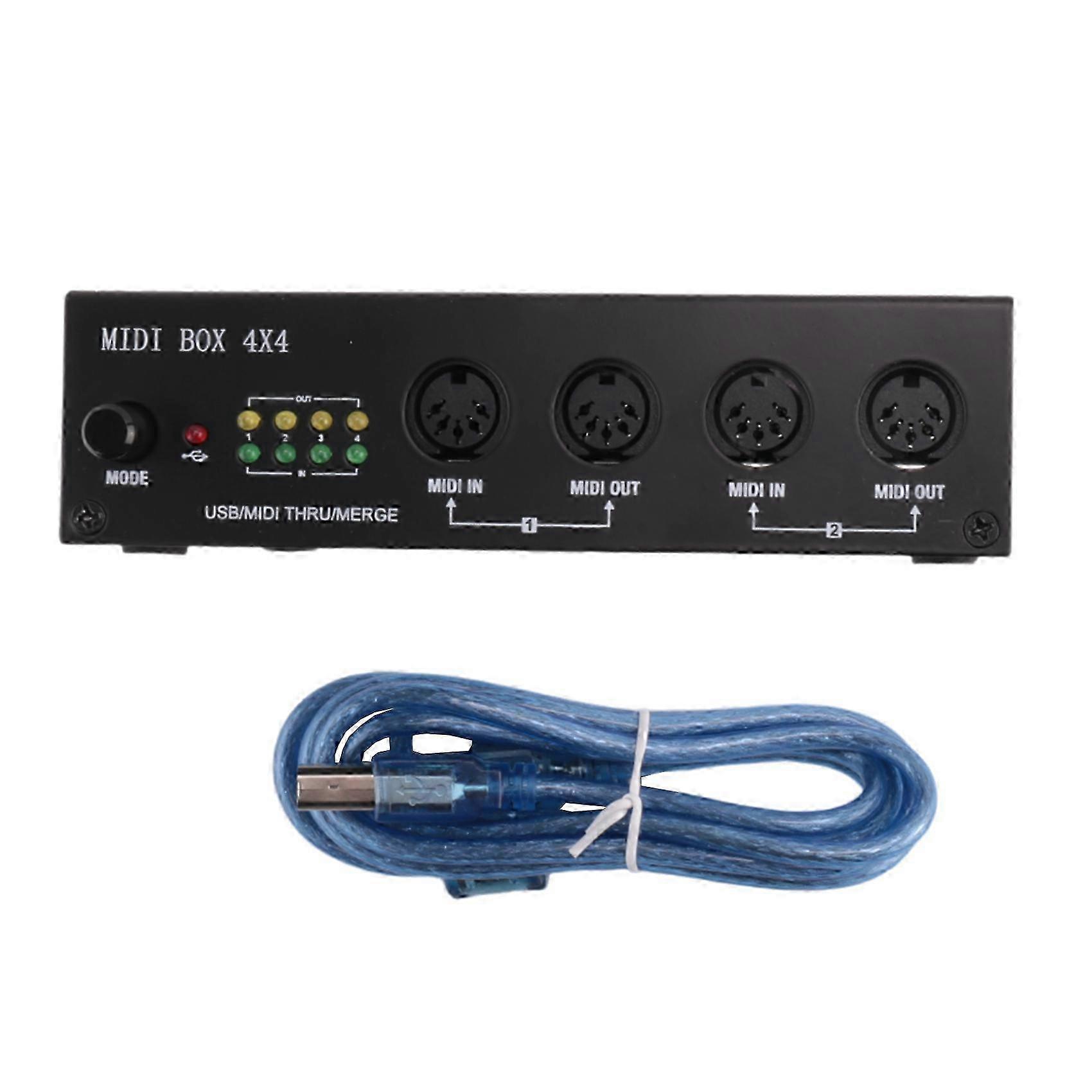 MIDI Box Musical Instruments USB MIDI Interface Thru Box 64 MIDI Channels