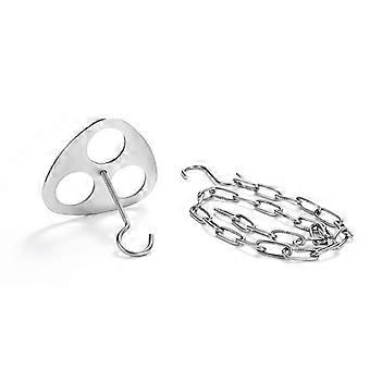Stainless Steel Camping Pot Hanger Tripod Plate with Chain for Outdoor Cooking