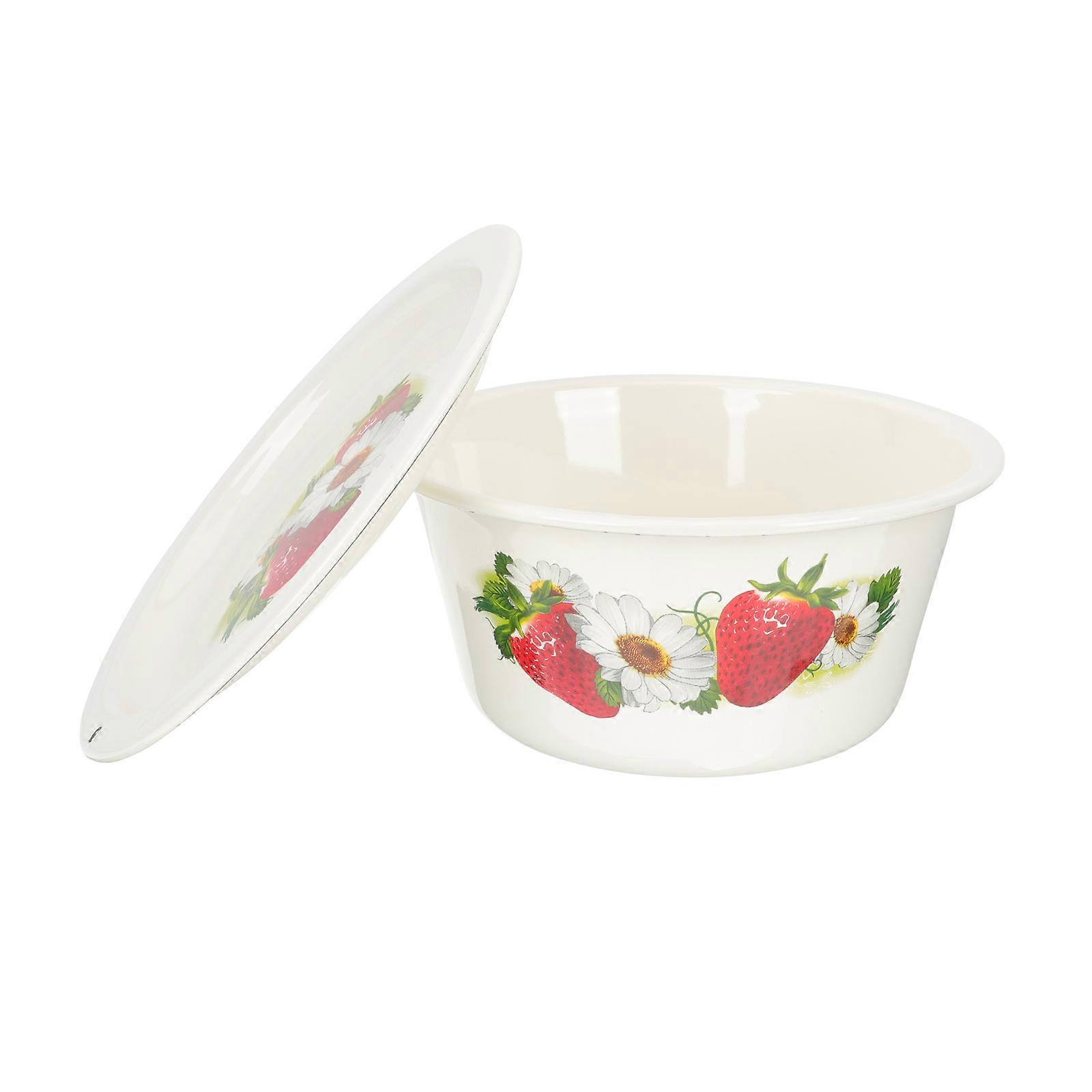 Enamel Lard Storage Basin for Kitchen Use 2Pcs Container