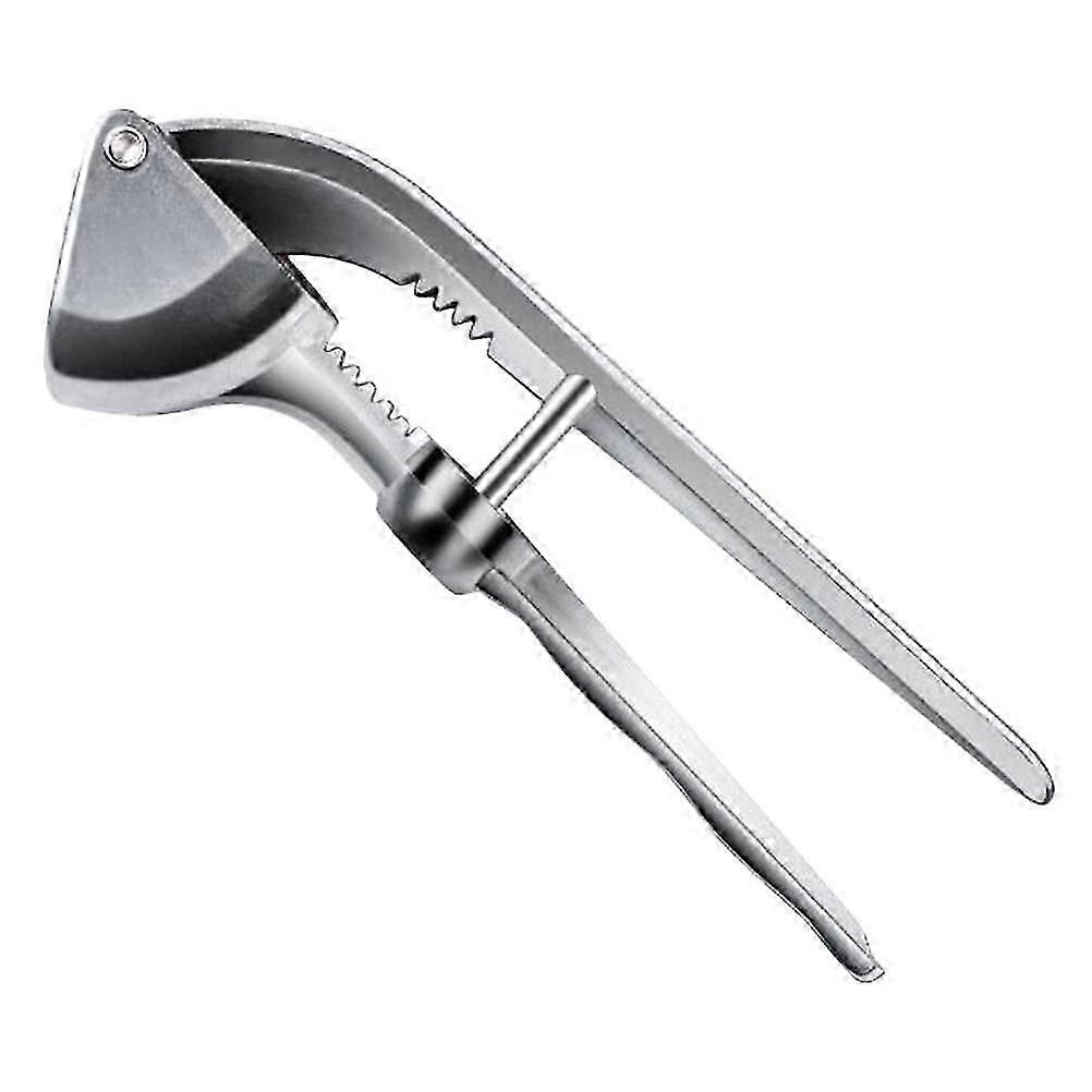 1pc Silver Garlic Press Stainless Steel Practical Kitchen Garlic Squeezer
