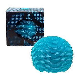 Blauwe pluizige stressbal, zacht sensorisch friemelspeelgoed voor het verlichten van angst en stress, getextureerde zachte bal voor volwassenen en kinderen.