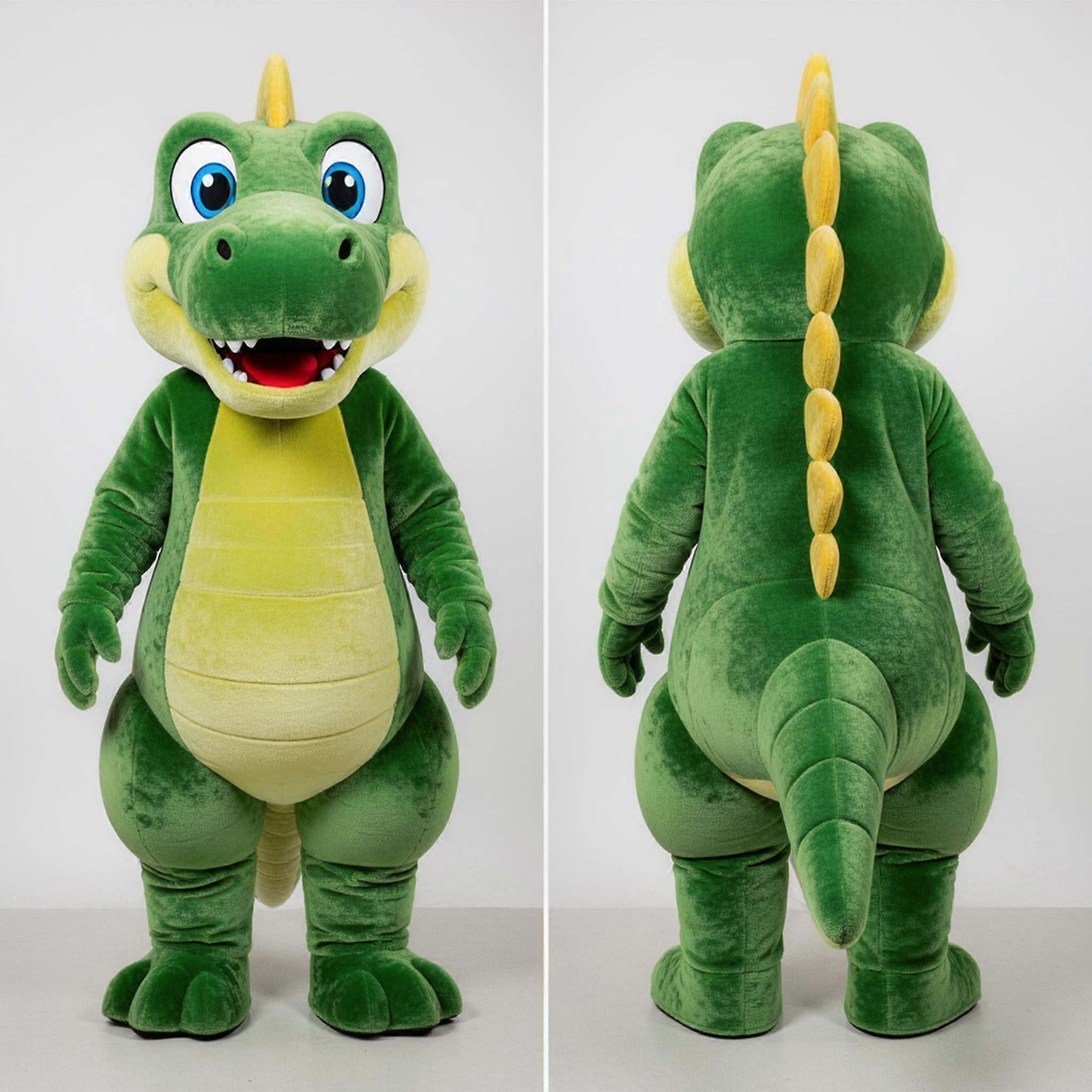 MASTICOT Olive Green Cartoon Spinosaurus Mascot