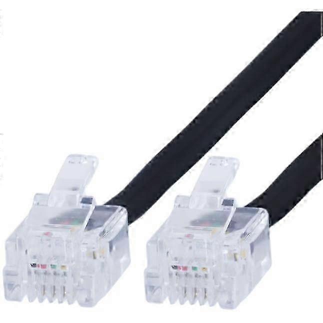 Telefonledning, 3 meter - Sort (RJ-11)