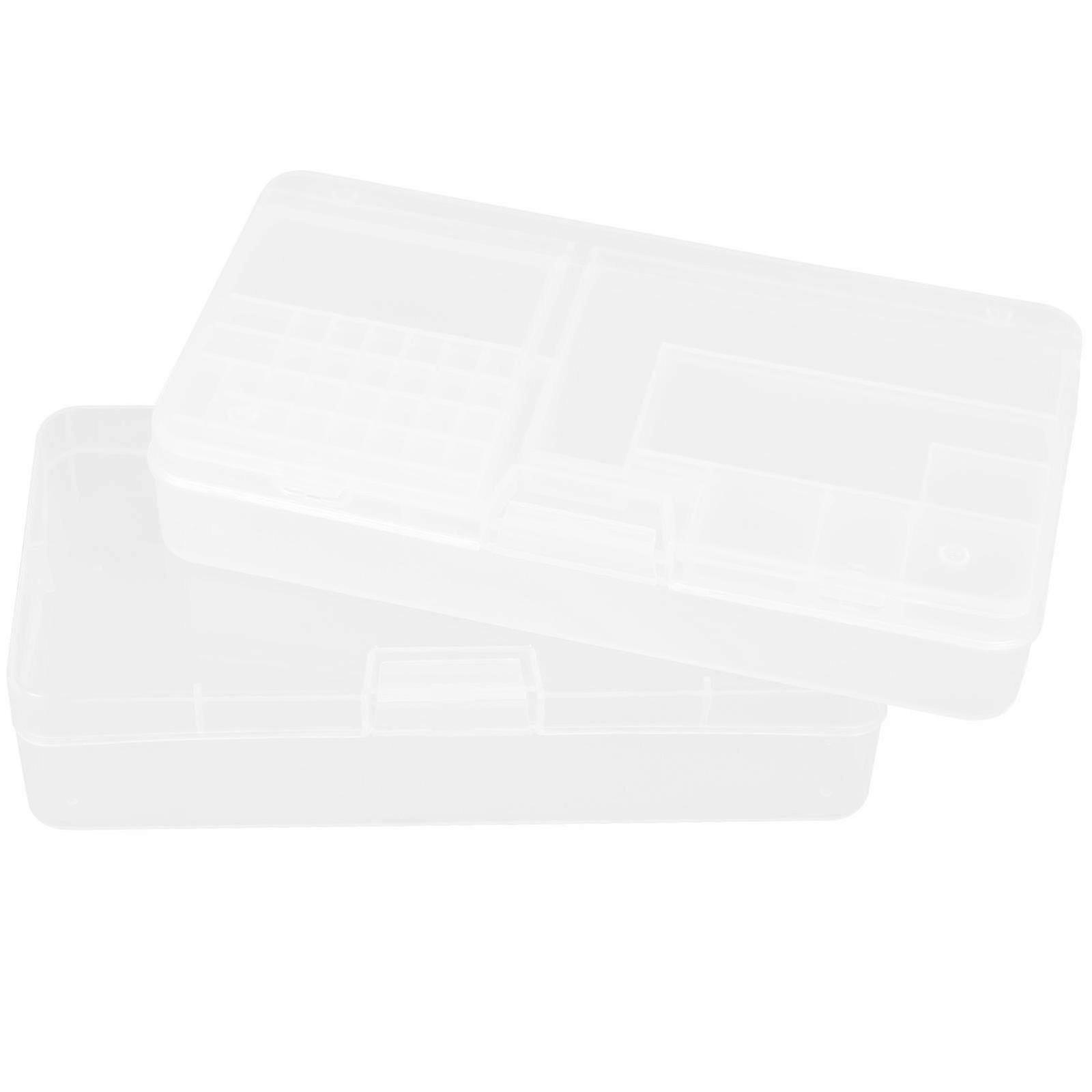 Electronic Component Organizer Plastic Parts Storage Box compatible withStorage 2Pcs White