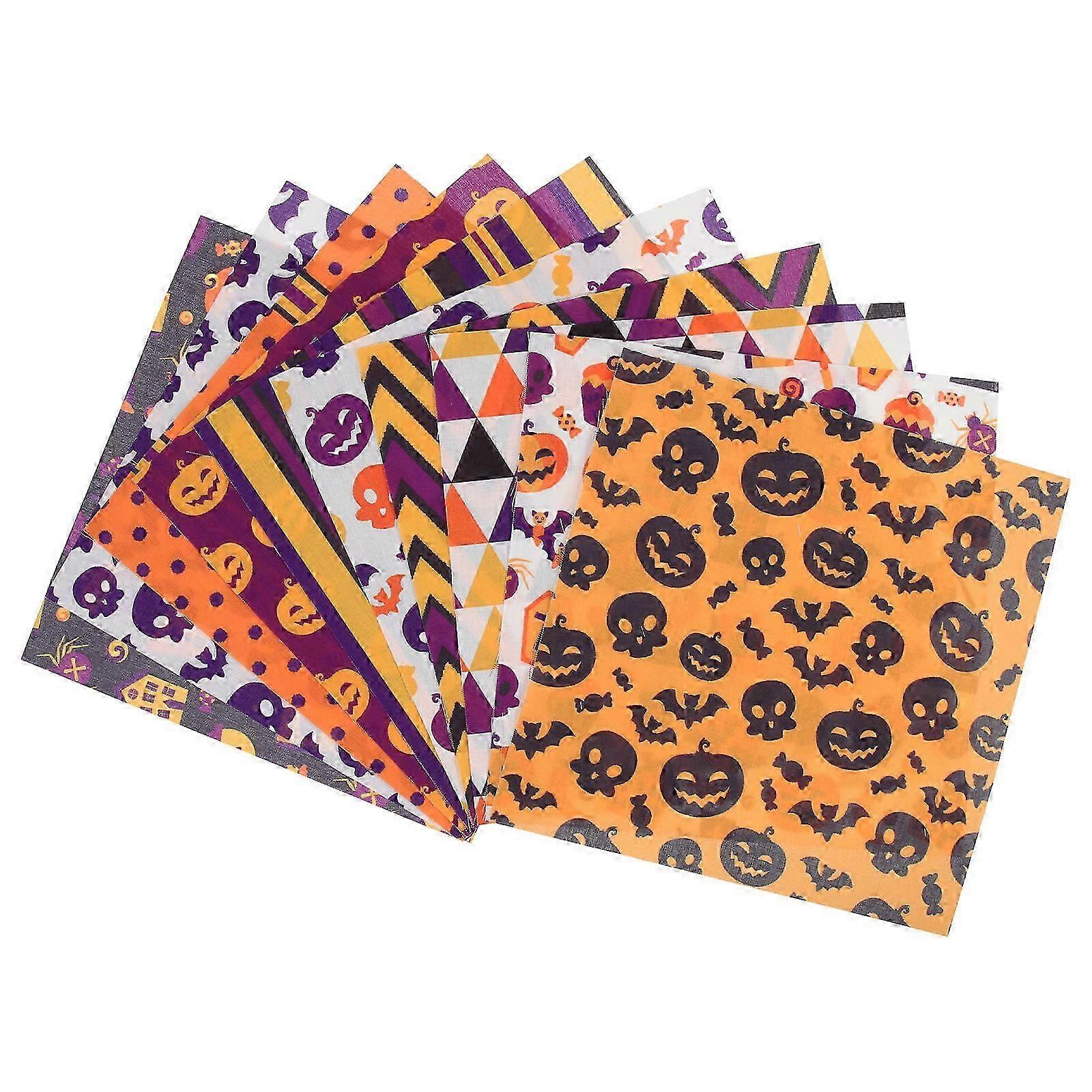 DIY Sewing Supplies 20 Sheets Multi-Pattern Halloween Patchwork Fabric Cloth