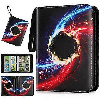 Card Binder with Zipper for Pokemon Cards, 4 Pocket Album Holds 400 Cards, Removable Sleeves for Collectors