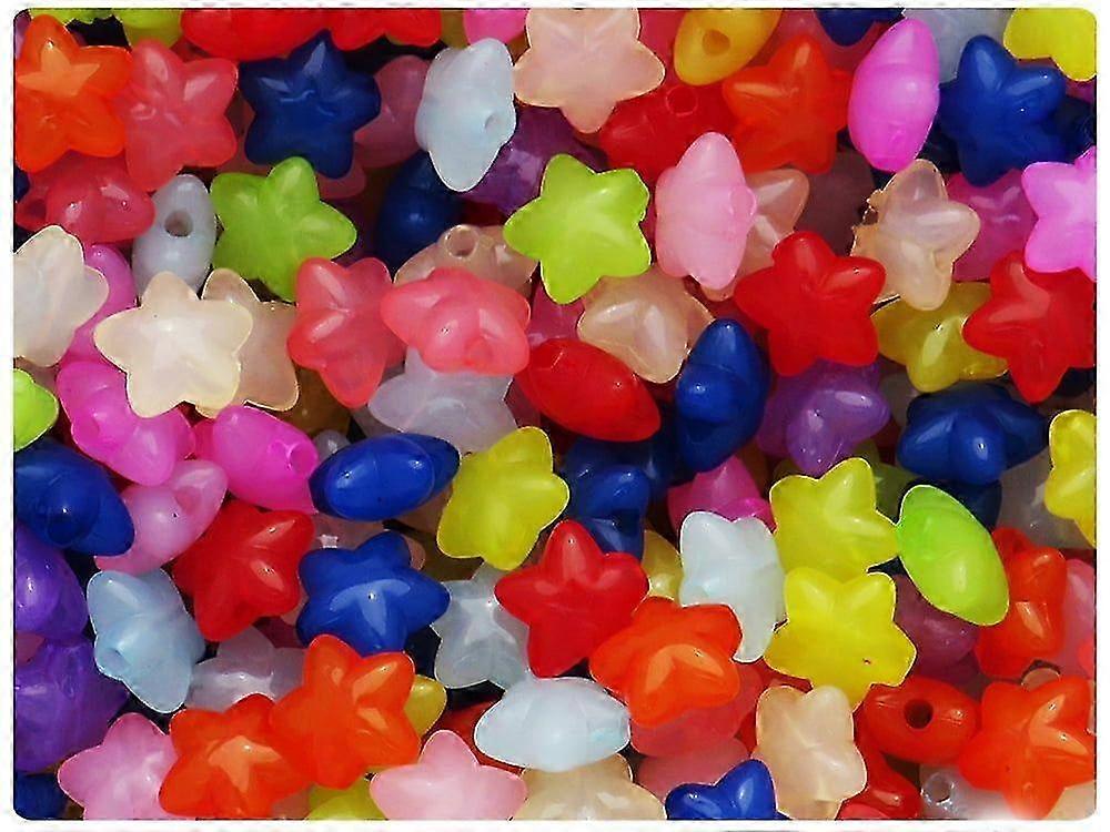 10mm Star Craft Beads Translucent Mixed