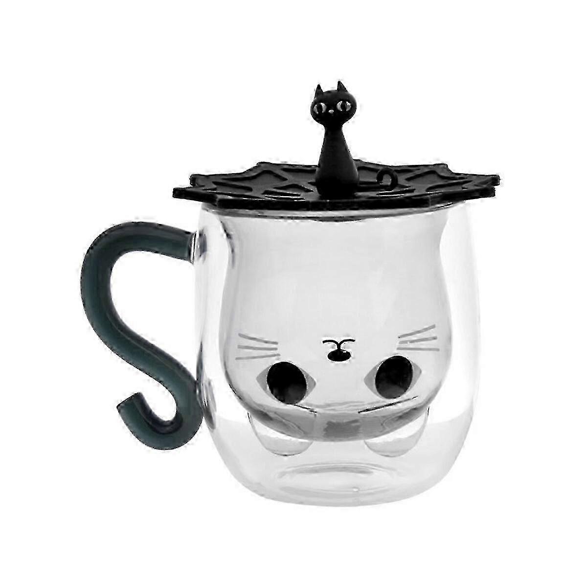 Double-Walled Black Cat Mug