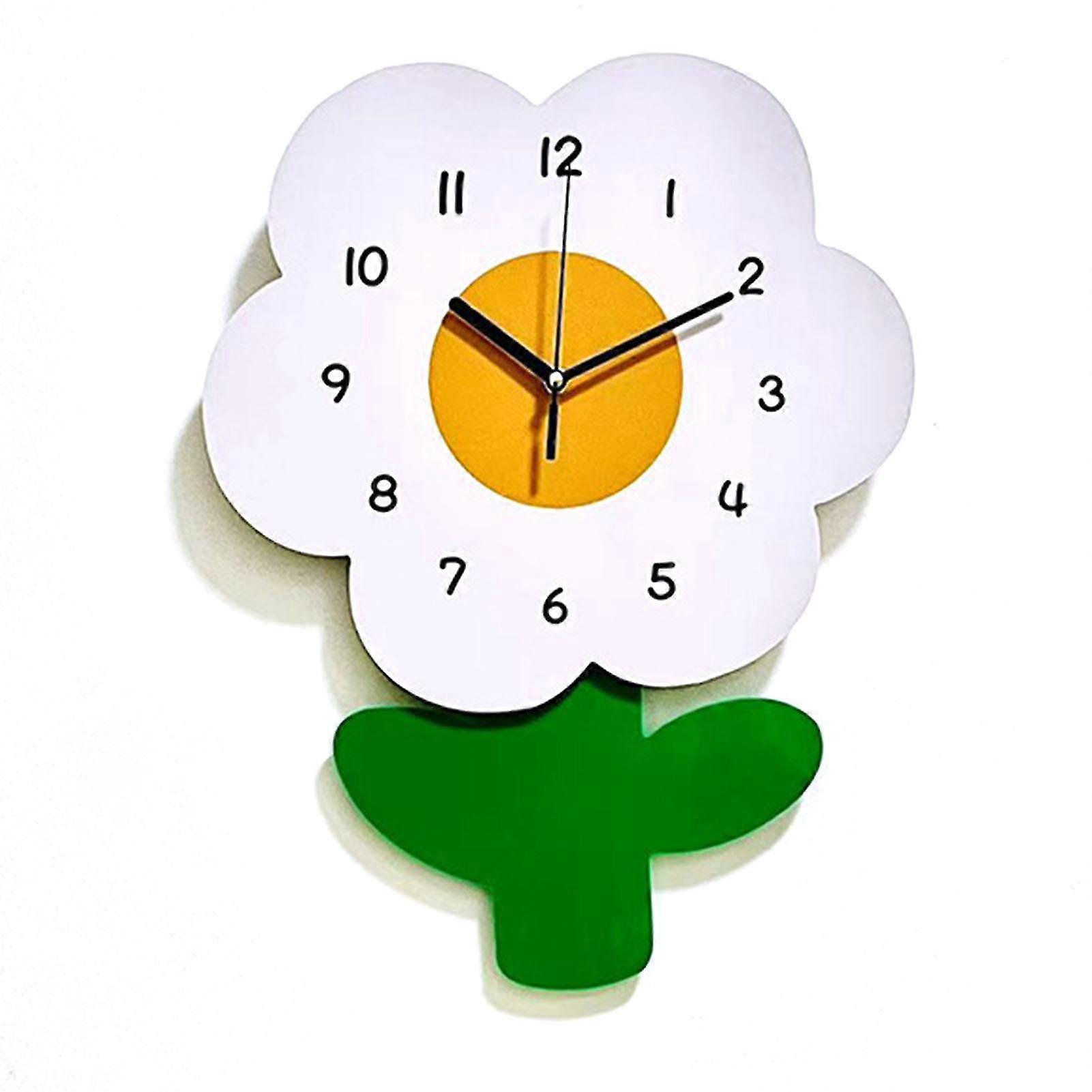 Silent Flower Design Acrylic Wall Clock
