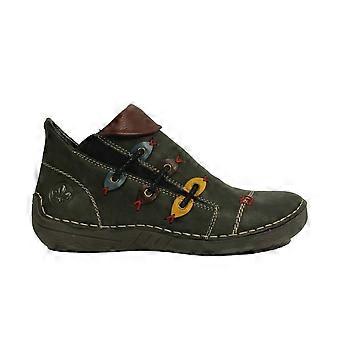 Rieker 72581-54 da donna | Verde foresta | Stivaletti comodi con cerniera da donna