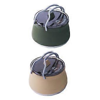 2x Collapsible Camping Silicone Cook Pot Travel Foldable Kettle Tea Pots