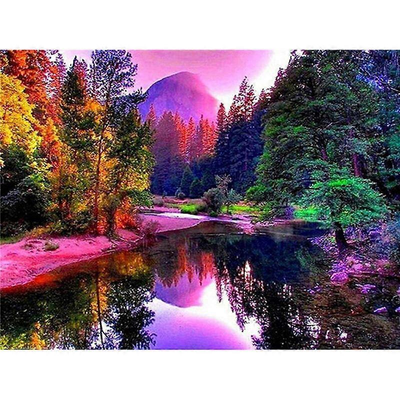 Red Sky Landscape Diamond Mosaic Kit