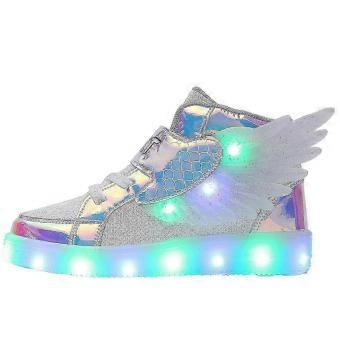 Kids LED Light Up High Top Wings Sneakers,USB Rechargeable,Breathable,Comfortable,For Boys Girls Toddlers_ynas