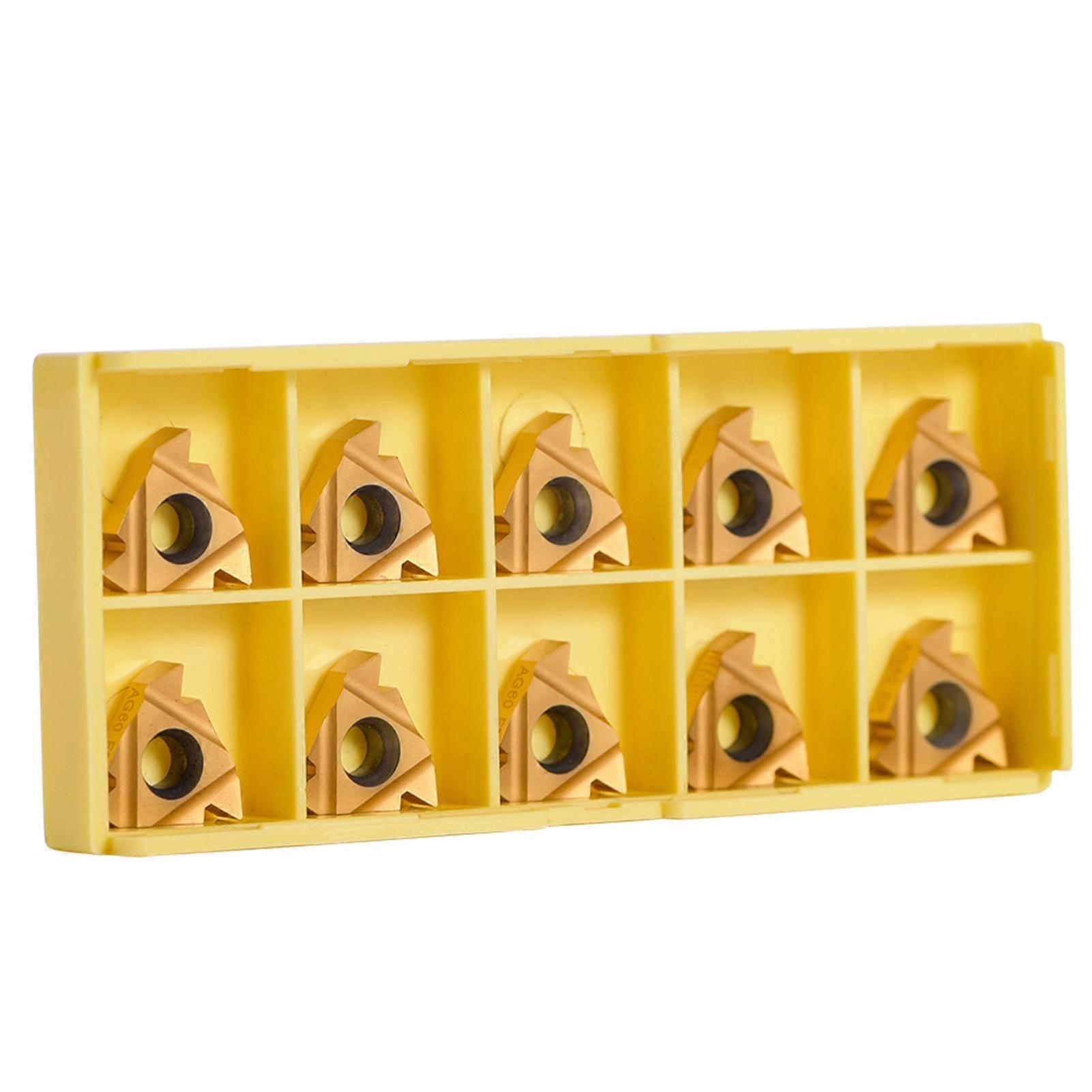 10Pcs/set  CNC Carbide Tips Inserts Blade Cutter Lathe Turning Tool with Box