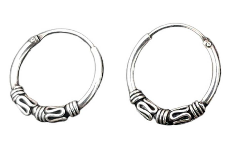 Bali Hoop Earrings 35 - Silver