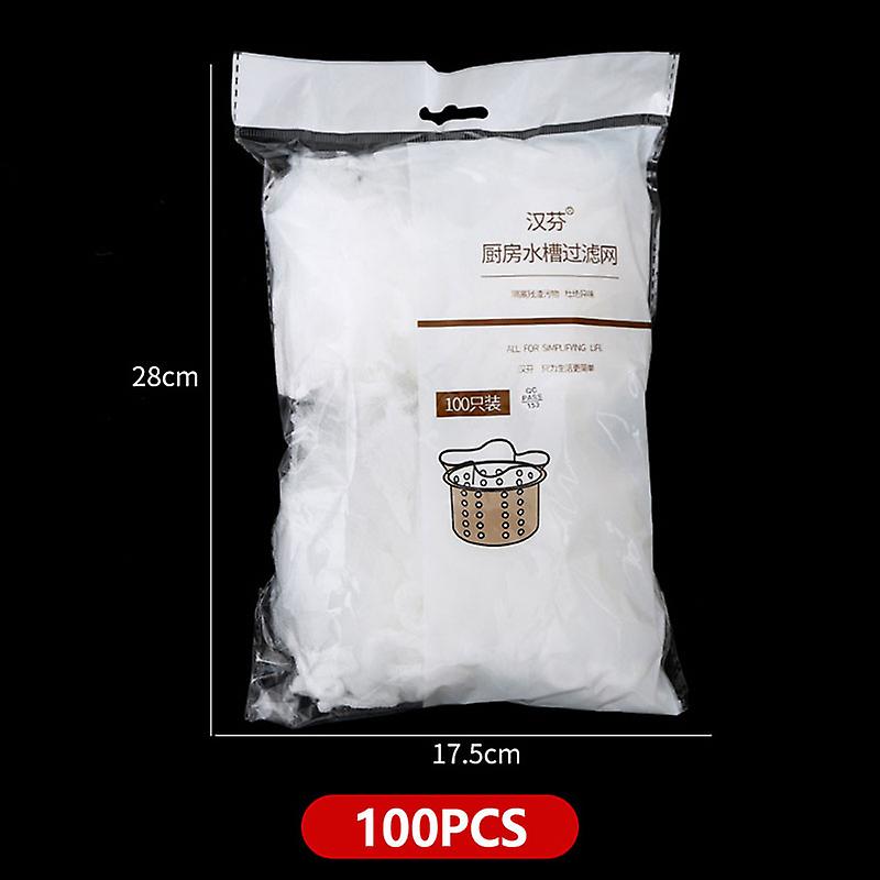 100/30pcs Disposable Sink Filter Mesh Bag Strainer Waste Filter Drainage Hole