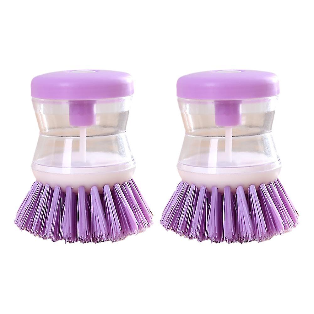 2-piece Liquid-filled Washing Pot Brush, Press Type Automatic Liquid-filled Washing Dish Brush, Multi-function Cleaning Brush