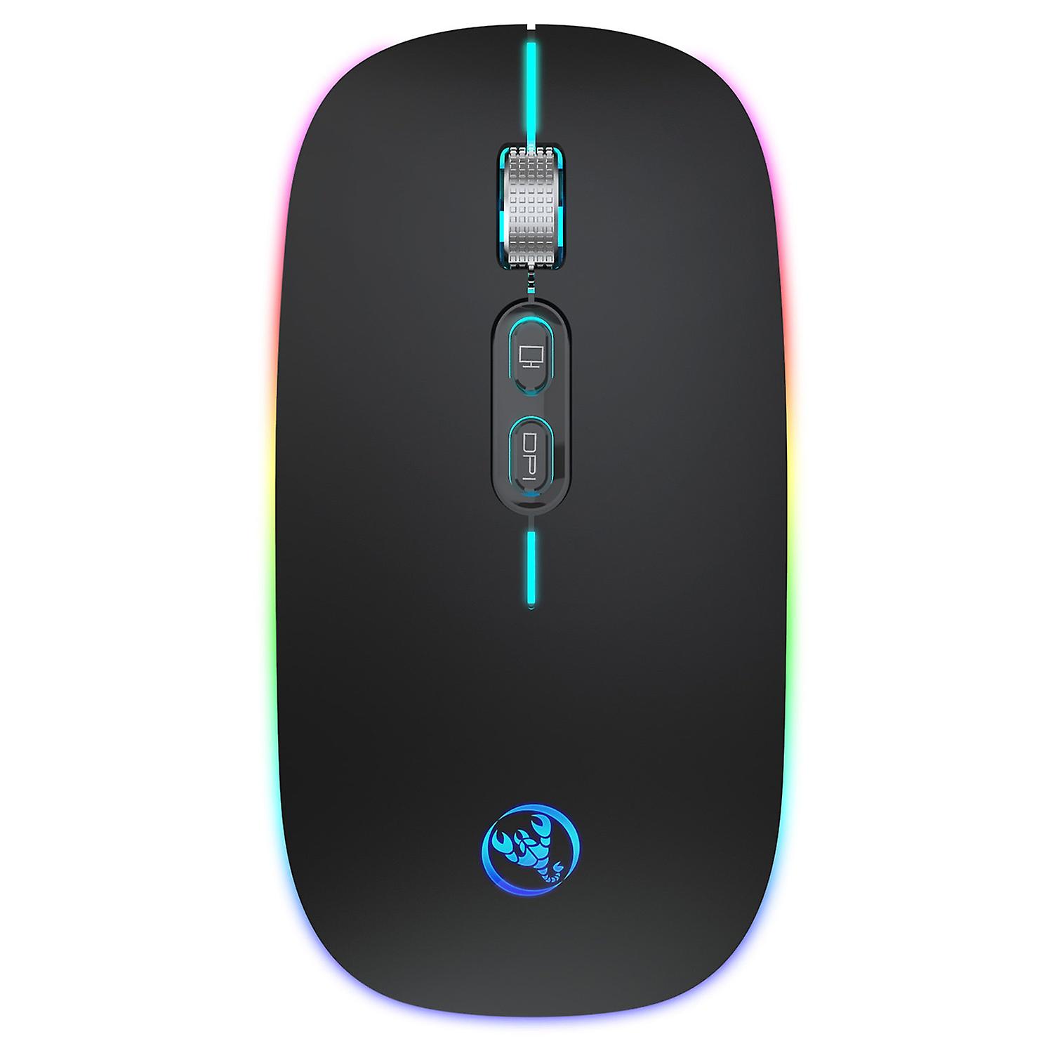 HXSJ 2.4G+BT5.1 Dual-mode Wireless Mouse 3 Adjustable DPI Built-in 500mAh Rechargeable Lithium Batte
