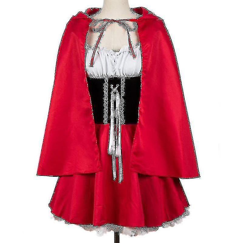 Adult Red Riding Hood Short Length Costume Ladies Dress with Cape main image 1