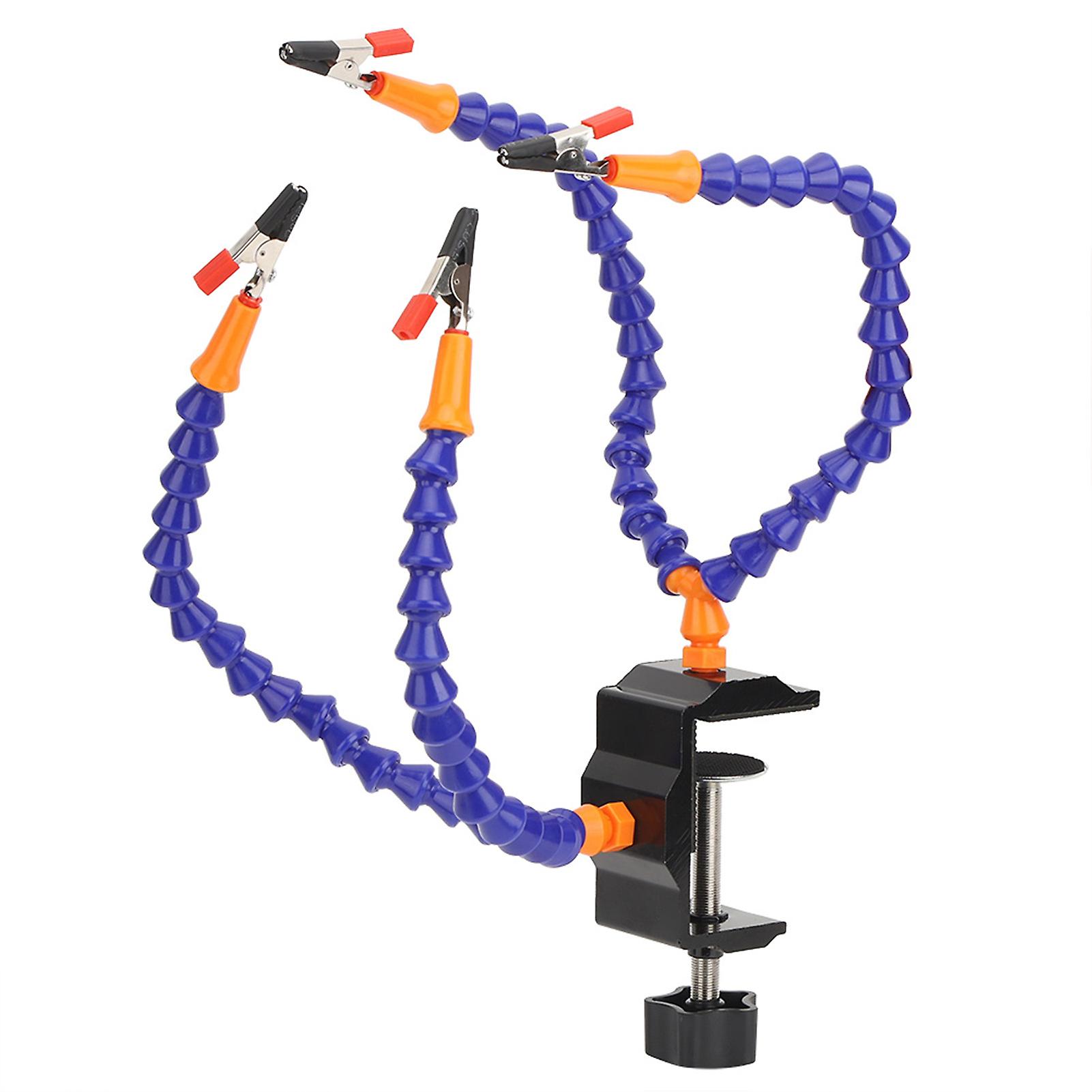 Blue Multifunctional 4 Arms Flexible Soldering Station for PCB Repair and Fixing
