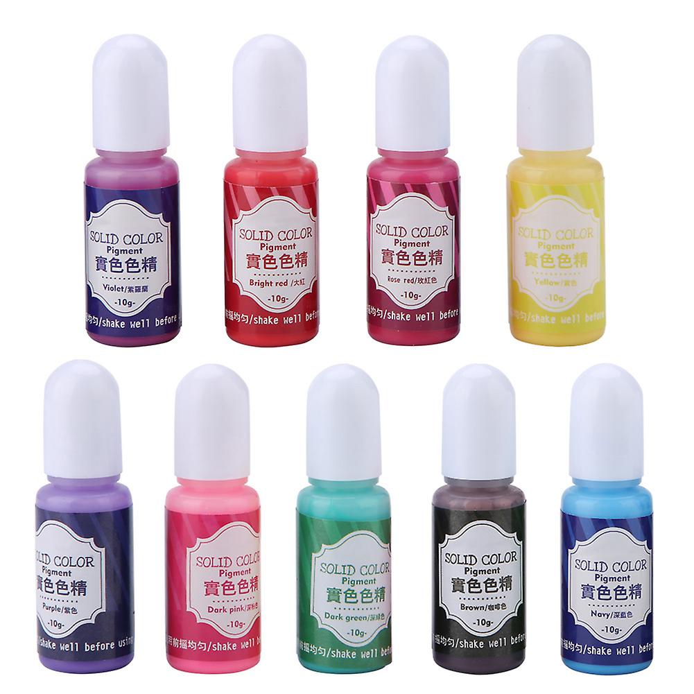 9 couleurs 10 g de colorant époxy UV pour résine, pigment pour loisirs créatifs (#B)