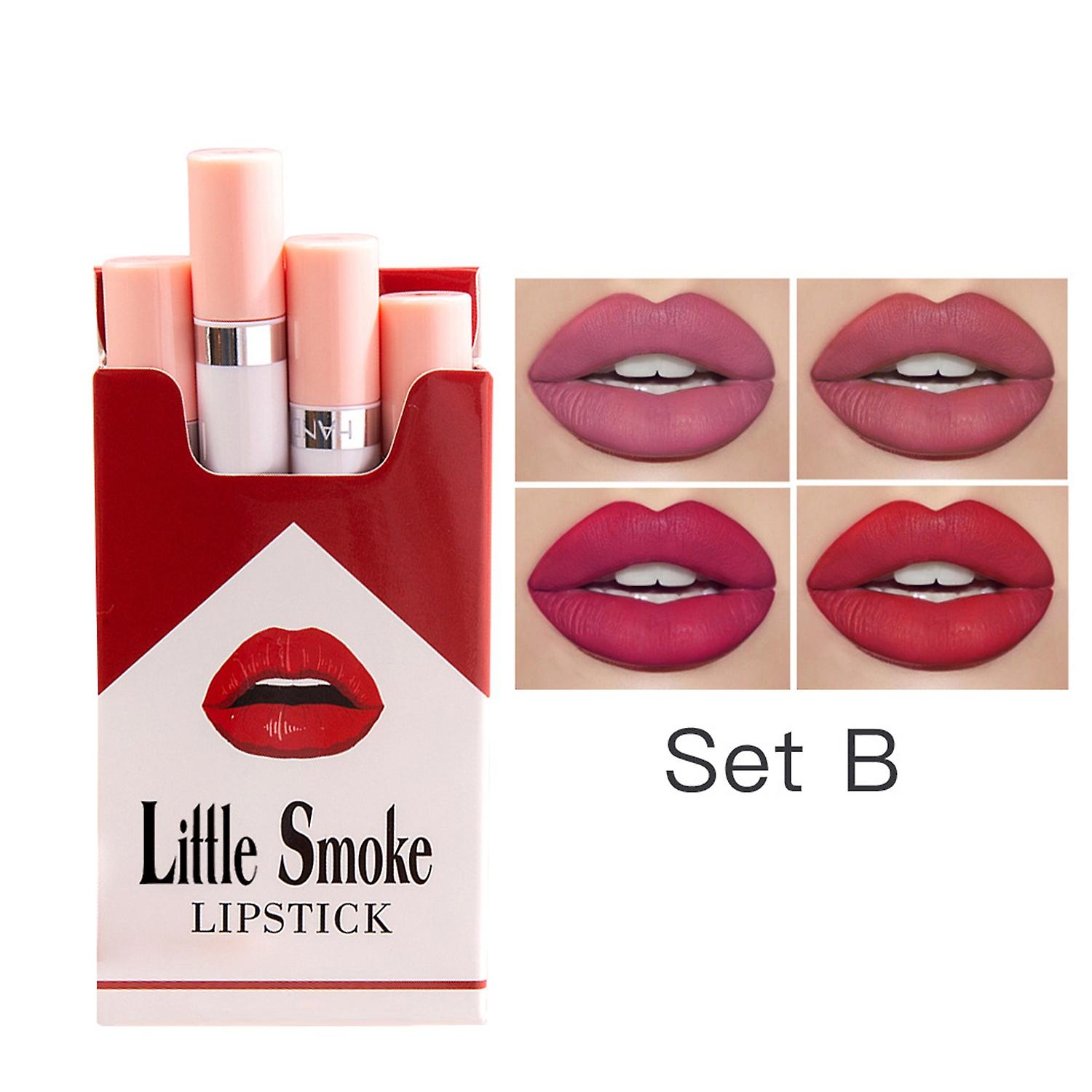 Fornnerg 4Pcs/Set 0.8g/Pc Lip Stick Elegant Matte Non-fade Women Lipgloss for Daily Usage