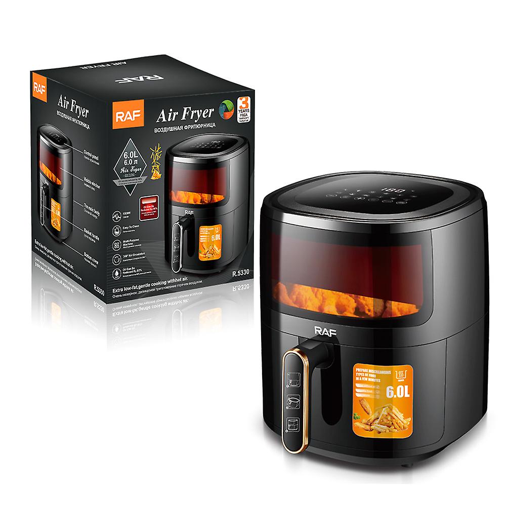 Visual Air Fryer Household Flip-Free Multi-Functional Large Capacity Deep Frying Pan 6l