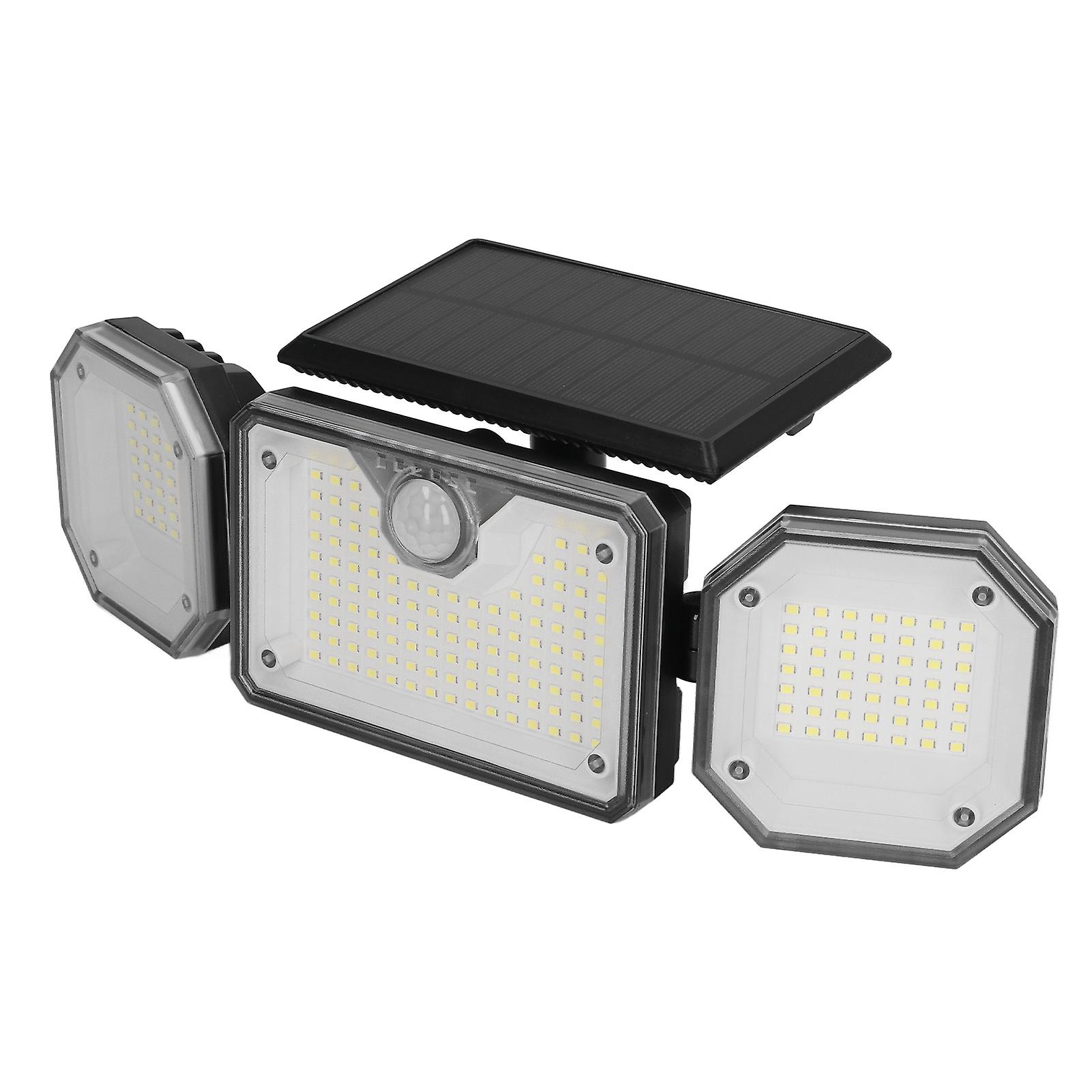 Solar Outdoor Light Motion Sensor 3 Heads Security IP65 Waterproof With Remote Control for Pathway Fence