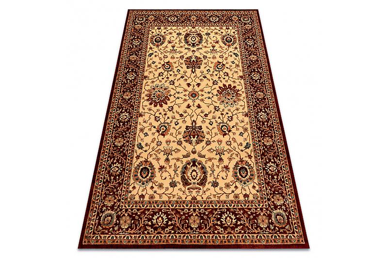 Wool carpet KASHQAI 4303 106 Flowers, frame beige / claret