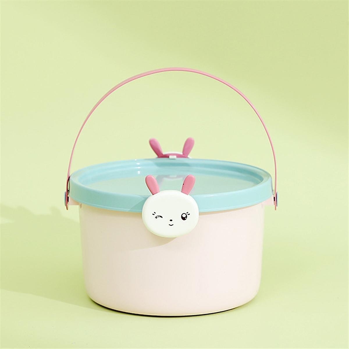 2PCS Toy Bins Building Blocks Organizer Toy Storage Bucket Snack Bucket Child Plastic Sand Toys Bucket Water Bucket,B