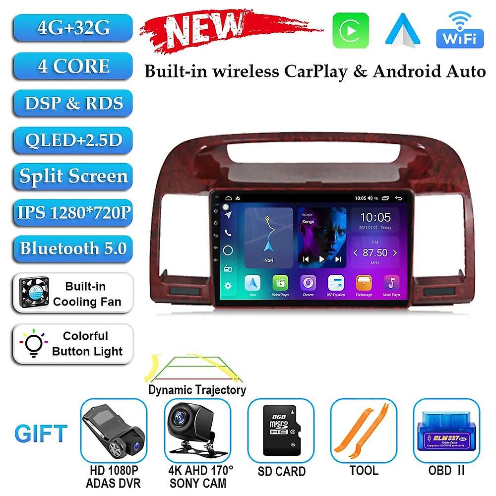 Android 13 Car Radio Ips 8 Core For Toyota Camry 5 Xv 30 2001 - 2006 Stereo Head Unit Dsp 48eq Carplay Auto No 2 Din 2din Dvd