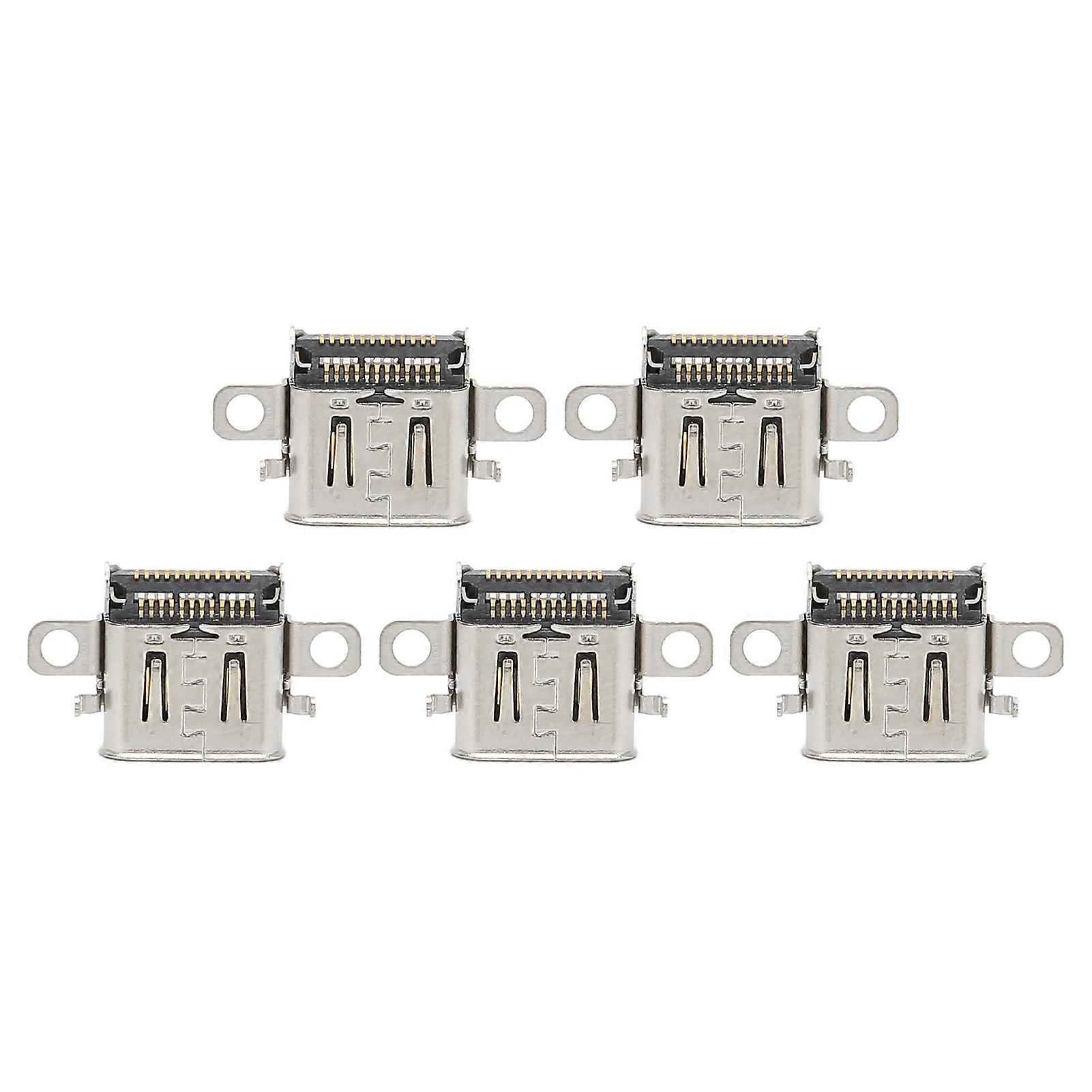 Game Console Type C Socket Replacement Gamepad Power Charging Port For Switch Oled 5pcs