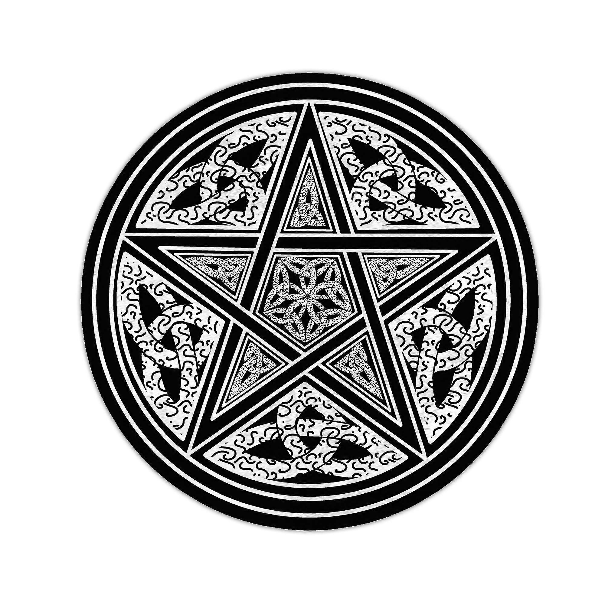 Pentagram Circle Floor Rug for Decor
