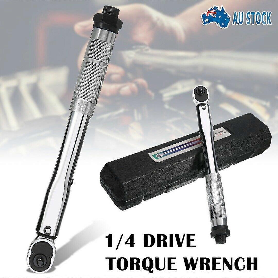 Drive Click Torque Wrench 1/4 5~25NM Adjustable Hand Spanner Wrench Repair Tool