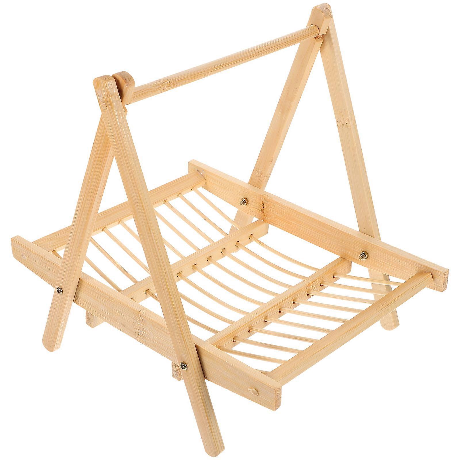 Bamboo Fruit Basket Handheld Fruit Rack Multi-function Snack Basket Household Vegetable Rack