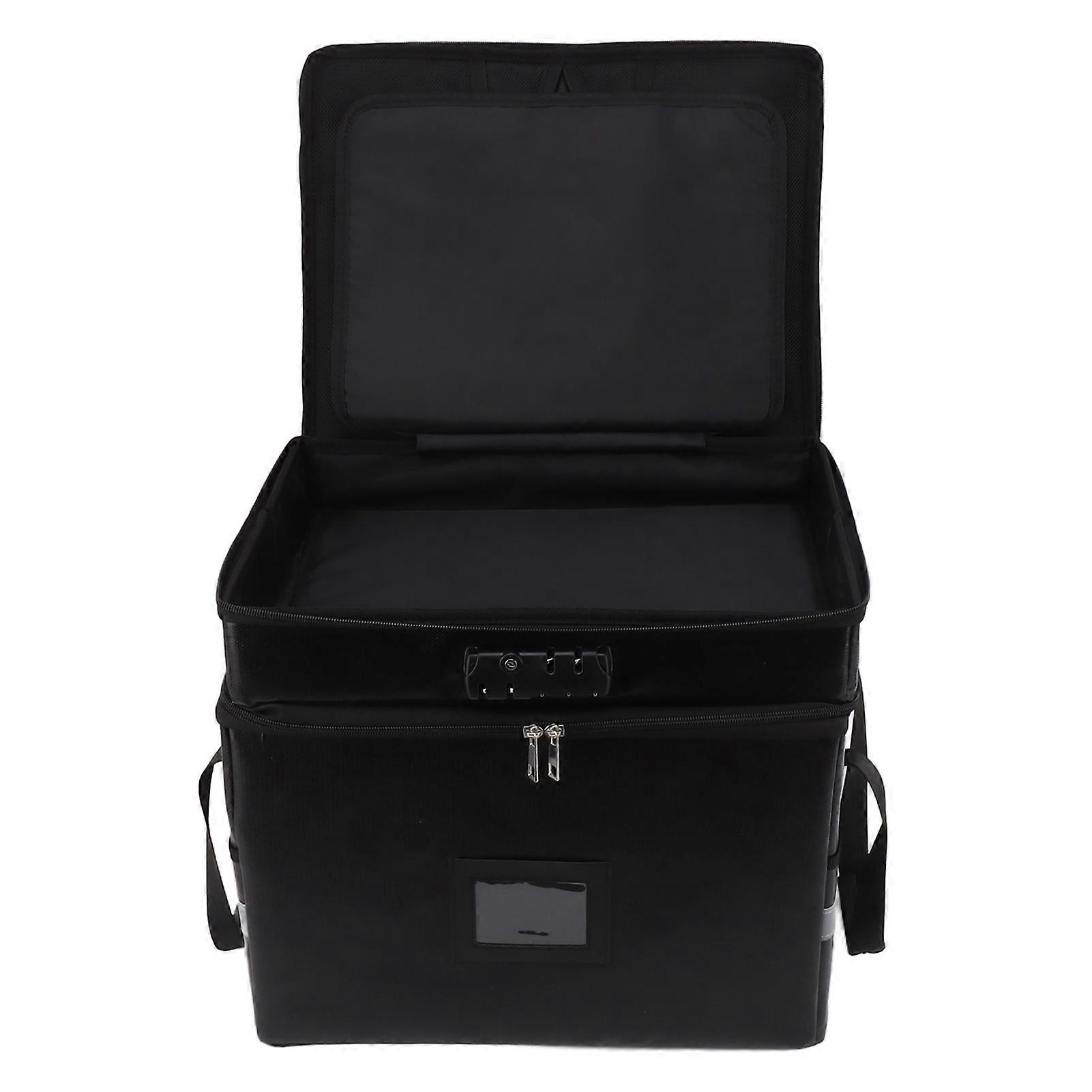 Fireproof Photo Storage Box With Lock Waterproof Collapsible Portable Photo Organizer Container Case With Handle For Picture Scrapbook Art Craft