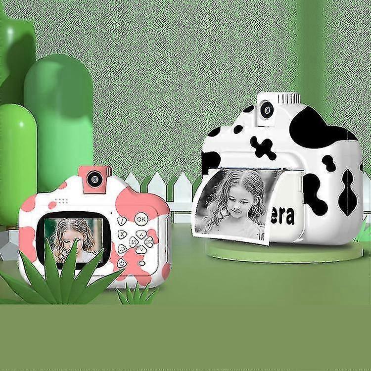 2-in-1 Instant Print Camera 2.4 Inch Screen Rechargeable Portable Kids Mini Video Camera