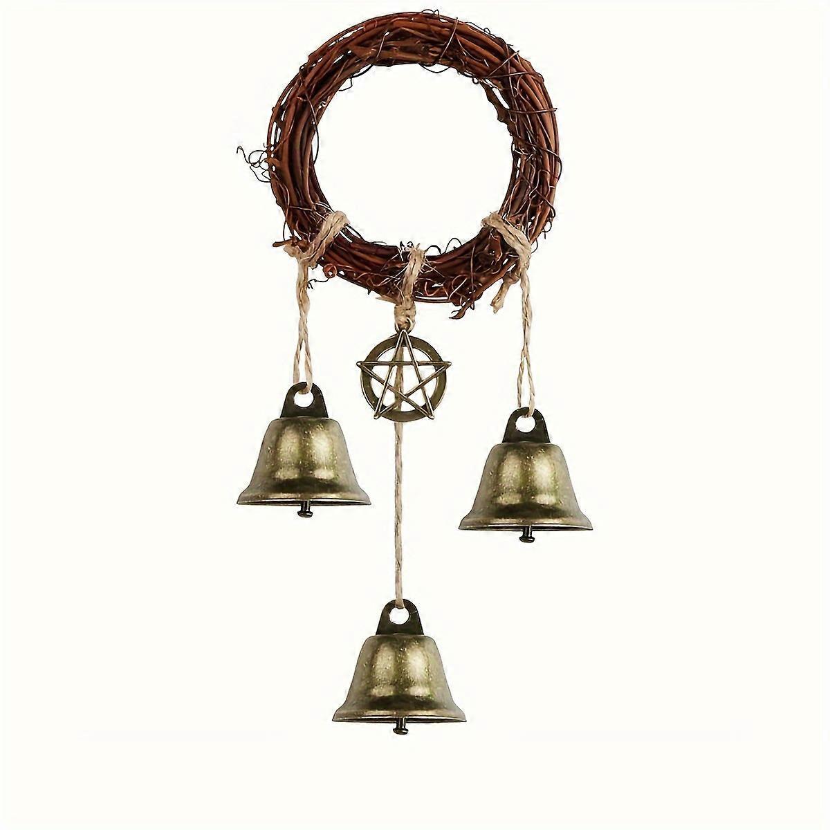 Witch Bells Magical Wind Chimes, Hanger Witchcraft Decor, Crystal Quartz Hanging Pendant Decor
