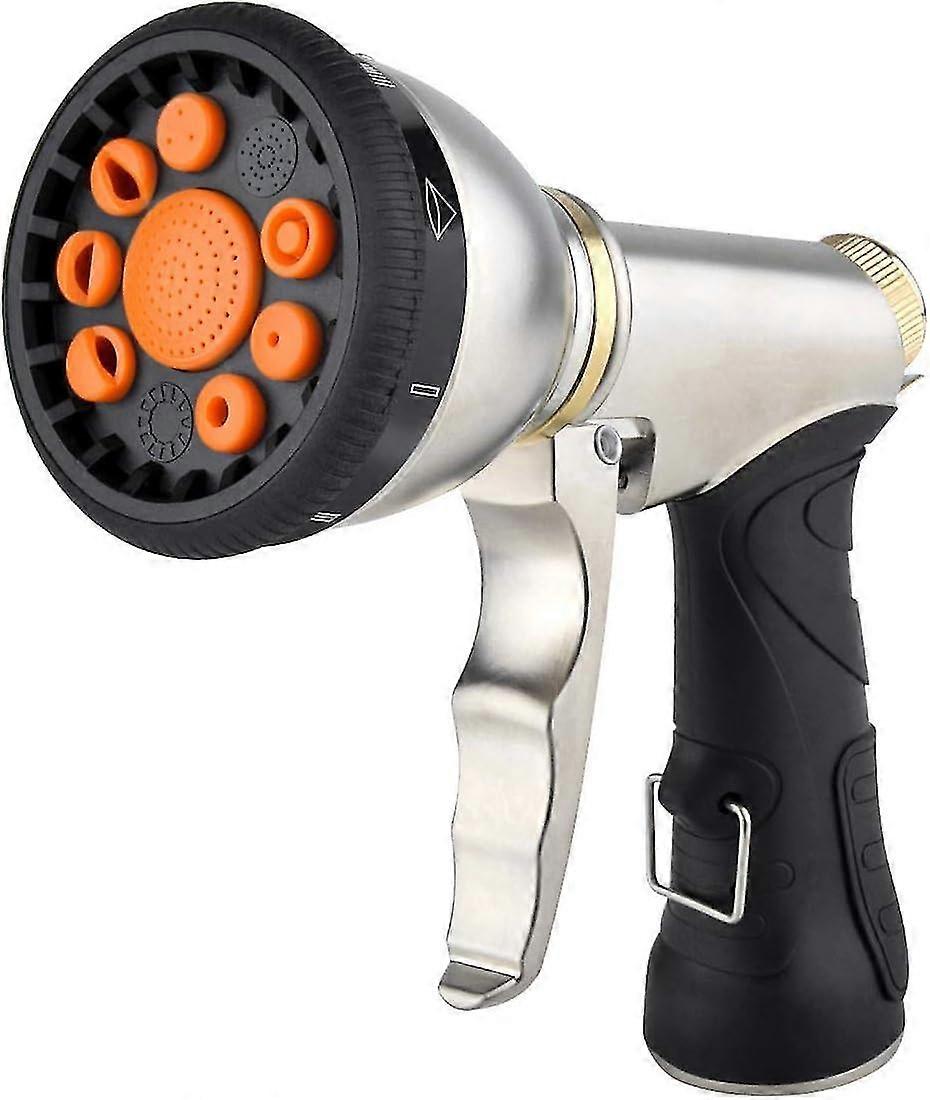 فوهة خرطوم الحديقة فوهة خرطوم معدني شديد التحمل مع 9 أوضاع قابلة للتعديل خرطوم الزناد الأمامي