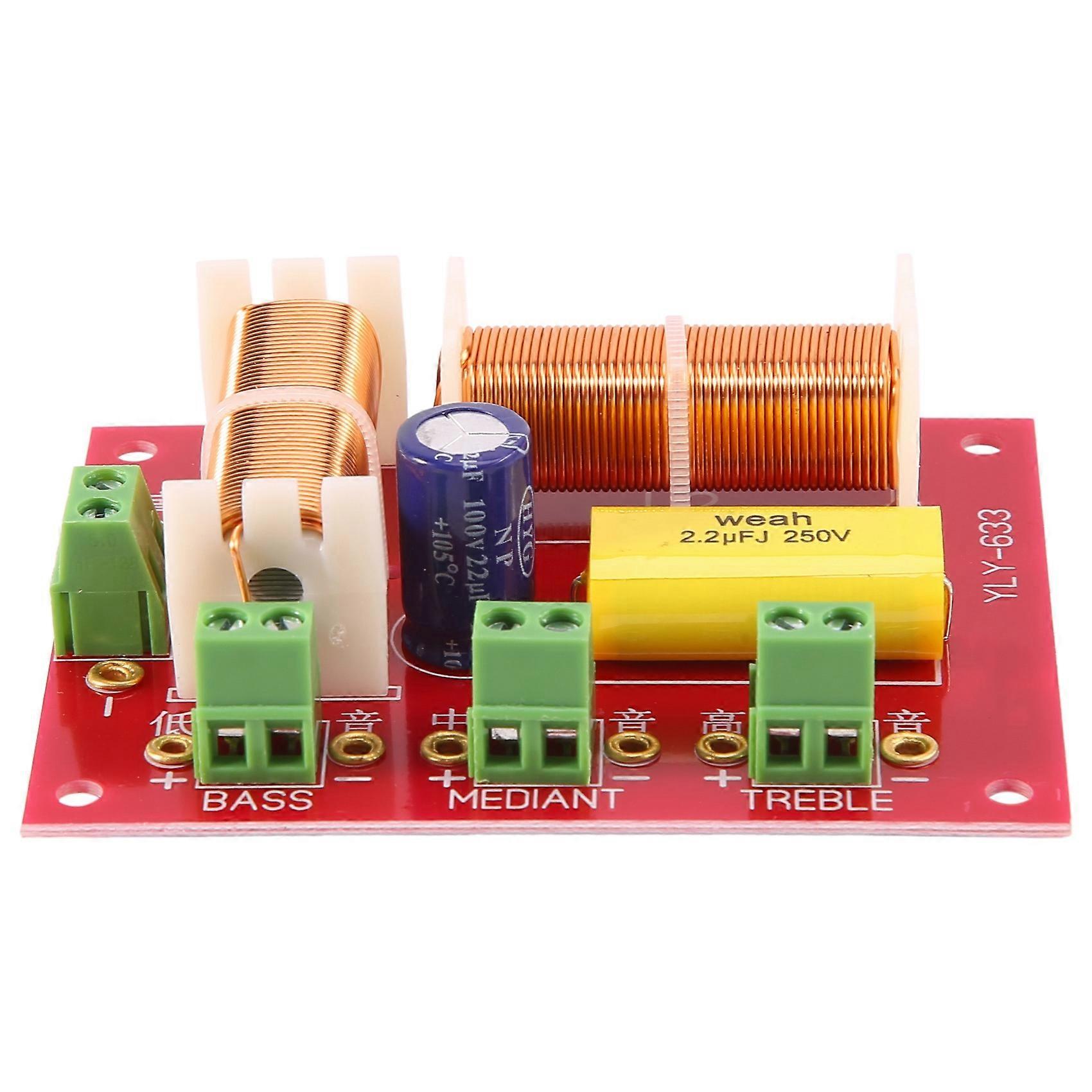 2Pcs 200W 3 Way Audio Speaker Crossover Treble + Midrange + Crossover Speakers Filter Frequency Div