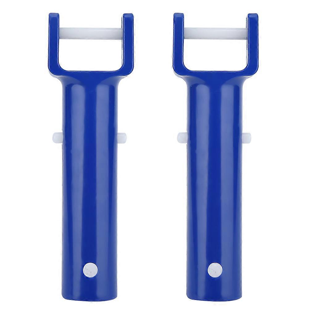 2Pcs Blue Swimming Pool V Shape Clip Brush Head Handle Replacement Pool Accessories
