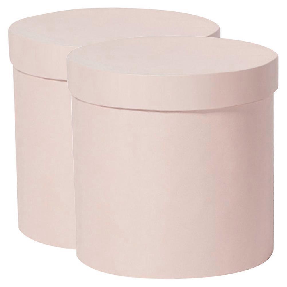 2pcs Round Flower Boxes  Present Cardboard Cylinder Flower Packaging Buckets