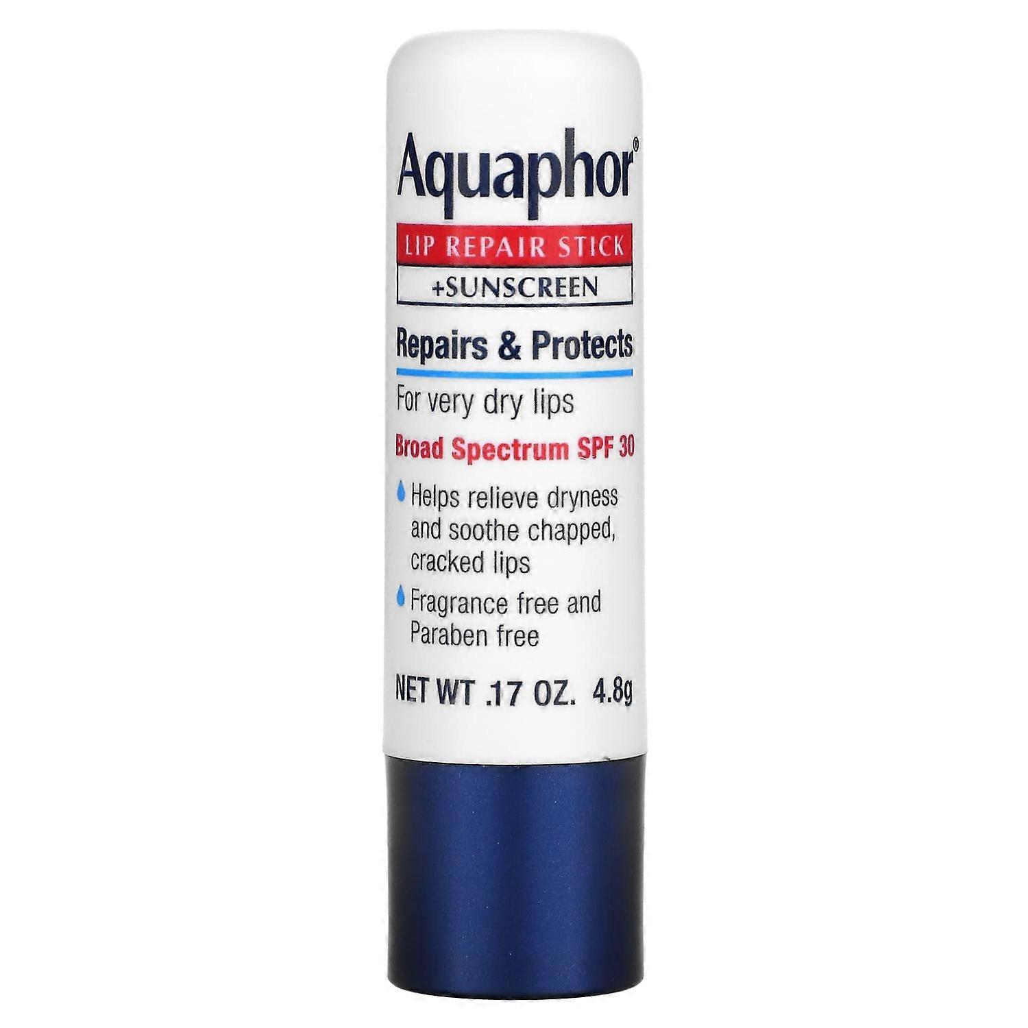 Aquaphor, リップリペアスティック+日焼け止め、SPF30、無香料、4.8g(0.17オンス)