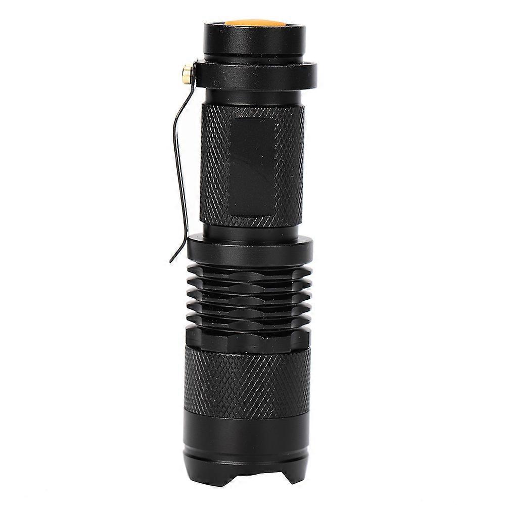 LED Double Light Source Purple White Flashlight Telescopic Zoom Torch Currency Detector