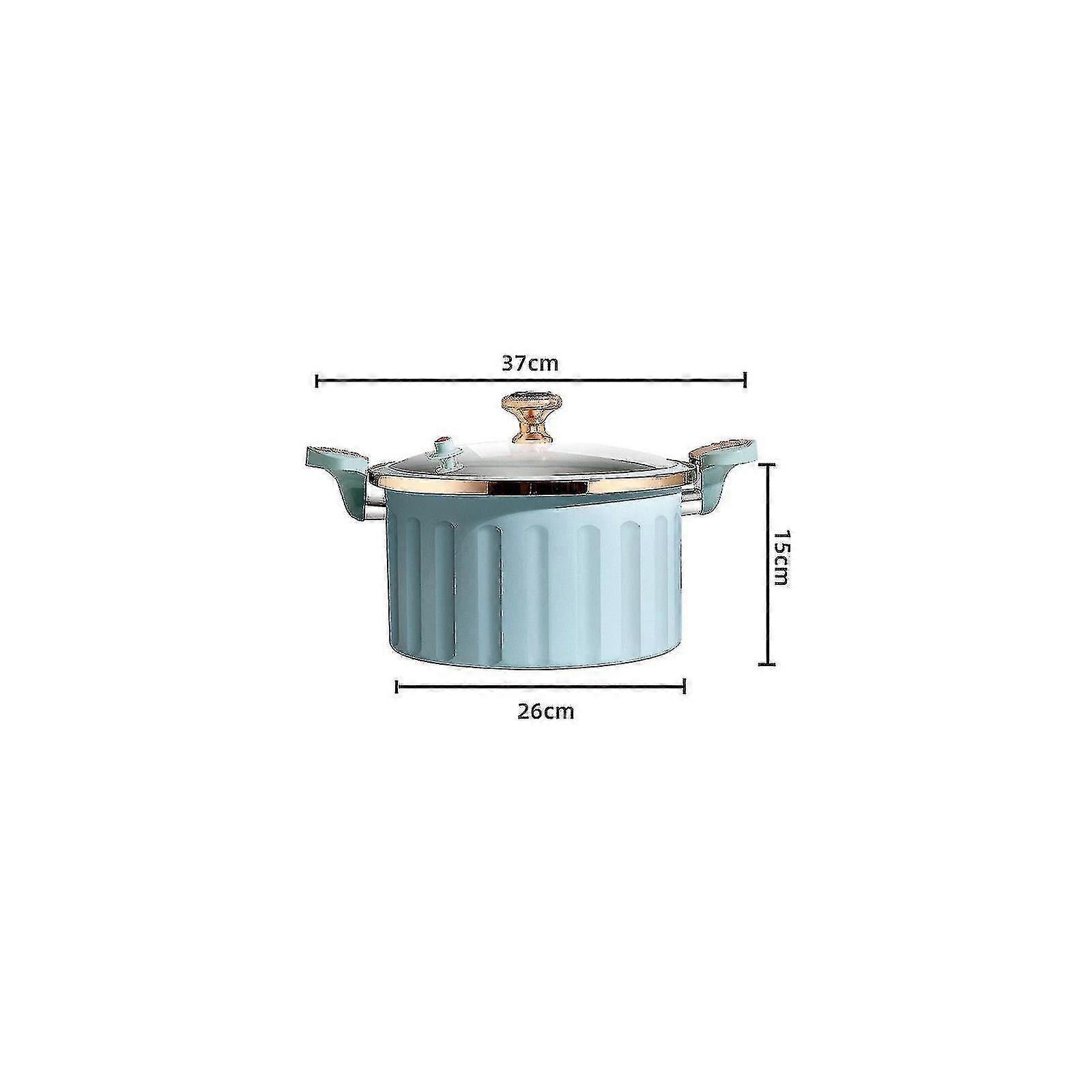 Roman Pot Micro-pressure Cooker Non-stick Soup Pot Induction Cooker Universal Binaural High-value Micro-pressure Cooker Large-capacity Cooking Pot(Gre
